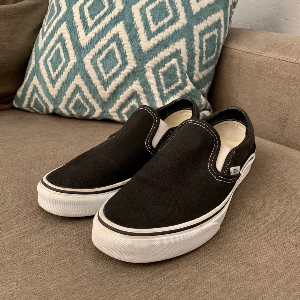 Black Classic Slip-On Vans **on hold